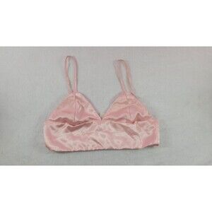 OMIGHTY Baby Pink Satin Bralette Bralet Crop Top Y2K Style Women's Size Small